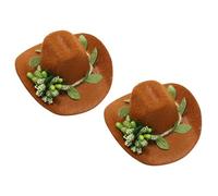 Baluue Sombreritos Decorativos para Botellas de Vino 2 Piezas Fundas de Fieltro para Botellas Pequeñas Accesorios DIY para Fiestas y Celebraciones Diseño Floral para Ambiente Festivo