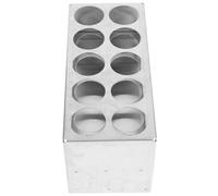 Baluue Soporte Metálico para Tubos de Ensayo de Acero Inoxidable Gradilla Reutilizable 10 Orificios de 31 MM para Tubos de de 50 Ml Organizador Práctico para Laboratorio Investigación