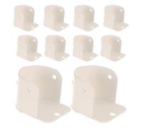 Baluue Soportes para Barra de Cortina de Ducha y Armario en Forma de U, 10 Piezas, Color Marfil, Montaje en Techo y Pared, Soporte Resistente para Cortinas y Ropa en Baño y Hogar