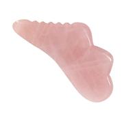 Baluue Tabla de Raspado Gua Sha de Cristal Rosa Natural para Masaje Facial, Herramienta Segura para Cuidado y Tonificación Piel