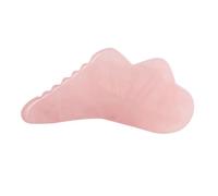Baluue Tablero de Masaje Facial Gua Sha de Cuarzo Rosa Natural Herramienta Ergonómica para Aliviar Estrés y Tonificar Placa de Raspado para Cuidado Saludable y Relajación