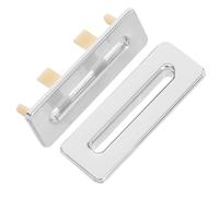 Baluue Tapa de Rebose Rectangular Color Plata 2 Piezas Anillo Embellecedor de Zinc para Lavabo Compatible Fregaderos de Baño y Cocina Uso Versátil