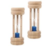 Baluue Temporizador Visual para 2 Minutos 2 Piezas Reloj de Arena Marco de Madera Tamaño Pequeño Temporizador de Arena para Dientes Juego Educativo para Cepillado en Casa y Escuela