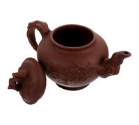 Baluue Tetera Kung Fu de Barro Morado Artesanal Tetera Resistente al Calor de Gran Capacidad para Hogar y Oficina Accesorio para Té Tradicional Estilo Vintage Color Marrón Oscuro