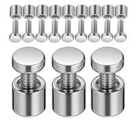 Baluue Tornillos Separadores Metálicos para Montaje en Pared 20 Juegos Tuercas 8X7 y Tornillos 25 MM para Marcos Acrílicos y Vidrio de 19-22 MM Soporte para Carteles Publicitarios y