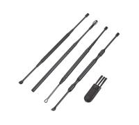 Baluue Tus Oídos Seguridad Kit De Palillos y Cucharas De Acero Inoxidable Herramientas Para La Limpieza De Oídos Portátil Mango Antideslizante