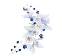 Baluue Vintage Estilo Chino Diadema Nupcial con Mariposas y Perlas Accesorio de Cristal y Pedrería para Boda Tocado Floral para Novia Ceremonia y Fiesta