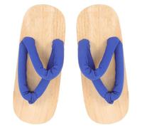 Baluue Zuecos Japoneses para Mujer Tipo Sandalias de Madera Suela de Goma Azul Antideslizante Talla 37 para Pies 35-36 Pantuflas Cómodas y Transpirables para Uso Casa y Verano