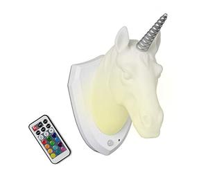 Balvi Aplique Unicorn Color Blanco Luz Multicolor con Mando a Distancia Opción deterctor de movimient