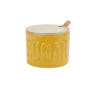Balvi Azucarero Sugar Color Amarillo Recipiente Elegante para almacenar azúcar Cerámica/bambú 7,4x9,5