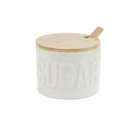 Balvi Azucarero Sugar Color Blanco Recipiente Elegante para almacenar azúcar Cerámica/bambú 7,4x9,5x9