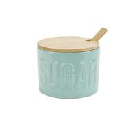 Balvi Azucarero Sugar Color Turquesa Recipiente Elegante para almacenar azúcar Cerámica/bambú 7,4x9,5