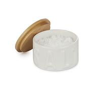 Balvi Bote para Sal en Escamas Salt Color Blanco con Tapa Bambú/cerámica