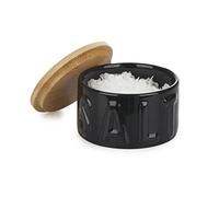 Balvi Bote para sal en escamas Salt Color negro Elegante Salero con Tapa para Cocina Cerámica/bambú 4