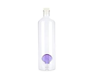 Balvi Botella Atlantic Shell Color Lila Hecho a Mano en borosilicato Vidrio 30cm