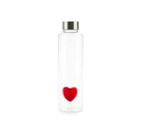 Balvi Botella Atlantis Love Color rojo Con figura en forma de corazón rojo en el interior Vidrio