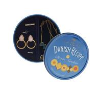 Balvi Caja joyero Danish Coockies Color Azul Simula una Caja de Galletas Lata/Terciopelo