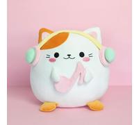 Balvi Cojín Fluffy Kawaii Melody Color Blanco Gato con Auriculares Suave y Esponjoso Nylon