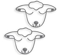 Balvi Colgador Pared The Sheep Color Gris Set de 2 colgadores con Forma de Cabeza de Oveja Hierro