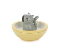 Balvi Cuenco aperitivo Hungry Cat Color amarillo Bol para aperitivo 2 en 1 Cerámica 16cm