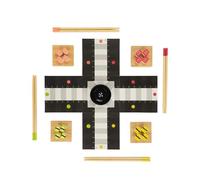 Balvi Juego de Mesa parchís Ludoshi Clásico Juego de Ludo con diseño Original Inspirado en Sushi Made
