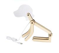 Balvi Lámpara de Mesa Dog con Forma de Perro Articulada con Cable USB Madera/acrílico