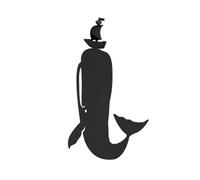 Balvi Marcapáginas Moby Dick Color Negro Inspirado en la Famosa Novela Mobydick Divertido Regalo para