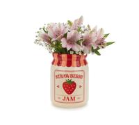 Balvi Mini florero Strawberry Color Rojo con Forma de Bote de Mermelada Cerámica