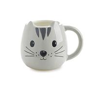 Balvi Mug Kitty Color Gris Taza en Forma de Cabeza de Gato Capacidad 400ml Apta para lavavajillas y m