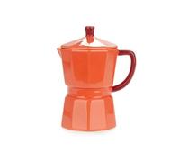 Balvi Mug Moka Color Rojo Taza en Forma de cafetera Italiana con Tapa Cerámica 350 ml