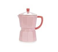 Balvi Mug Moka Color Rosa Taza en Forma de cafetera Italiana con Tapa Cerámica 350 ml