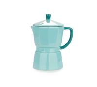 Balvi Mug Moka Color turuqesa Taza en Forma de cafetera Italiana con Tapa Cerámica 350 ml