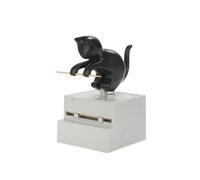 Balvi Palillero Frisky Color Negro Dispensador de palillos en forma de gato curioso Plástico