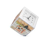 Balvi - Photo Clock Marco de Fotos y Reloj Giratorio, 5 Fotos de 10x10 cm