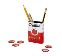 Balvi Portalápices magnético Tomato Sauce Color rojo Bote con diseño de lata de tomate con imán para
