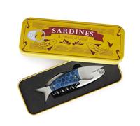 Balvi Sacacorchos Conserverie Sardines Color Azul Abrebotellas con Caja metálica Lata