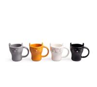 Balvi Set café Meow! 4 Tazas con Forma de Gato Capacidad: 90ml (x4) Cerámica