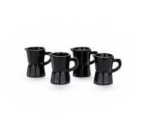 Balvi Set tazas espresso Moka Black Edition Color negro Cerámica Set de 4 tacitas de espresso con for
