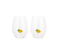Balvi Set vasos Botanical Lemon Color amarillo Hechos a mano en borosilicato Vidrio 2x500 ml