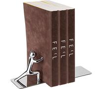 Balvi Sujeta Libros Push! Color Cromado Conjunto de 2 Piezas INOX/Zinc