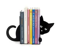 Balvi Sujetalibros Hidden Cat Color Negro Soporte para Libros de Estantería en Forma de Gato 2 Unidad