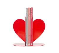 Balvi Sujetalibros Love Color Rojo Soporte Doble para Libros en Forma de corazón Metal