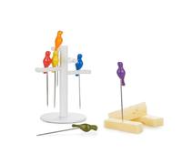 Balvi Tenedor Aperitivo Birdies con 6 Tenedores o Palillos metálicos con Forma de pajarito con Base e