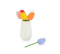 Balvi Tenedor aperitivo Tulip 6 pinchos con forma de tulipanes de color Cerámica/inox/silicona
