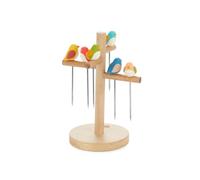 Balvi Tenedores para aperitivo Birdie Color azul Madera/Inox/silicona Original set de aperitivo con 6