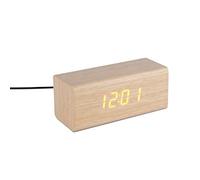Balvi - Timber Kubo Despertador Digital de Madera. con 3 alarmas, Calendario, termómetro y Nivel de b