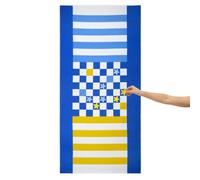 Balvi Toalla de Playa y Juego Checkers Color Azul Toalla de Playa con Juego incluído Poliéster 180x90