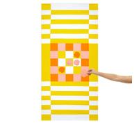 Balvi Toalla de Playa y Juego Tic-TAC-Toe Color Amarillo Toalla de Playa con Juego incluído Poliéster
