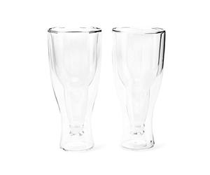 Balvi Vaso Cerveza Gravity Set de 2 Vasos de 400 ml Doble Pared Mantiene el Frio Forma de Botella del
