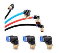 BALYDLUL Conector neumático de Aire de 4/6/8/10/12 mm, 1/8" 1/4" 3/8" 1/2", Rosca Macho, Codo, Accesorio neumático, 5 Unidades(PL10-04)